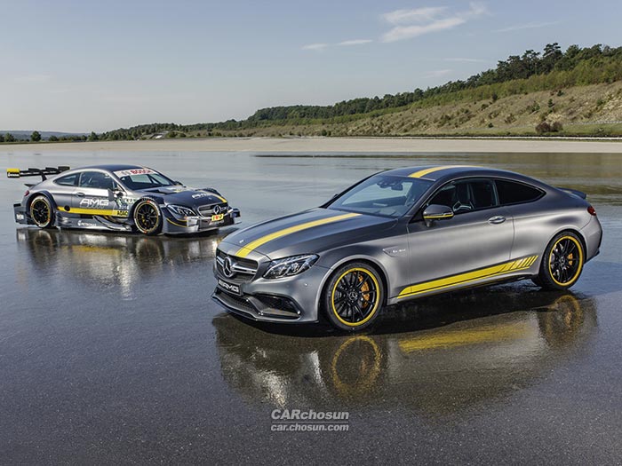 ▲ 메르세데스-AMG C 63 DTM 레이싱카(좌)와 메르세데스-AMG C 63 S 쿠페 에디션 1(우) / 벤츠 웹사이트