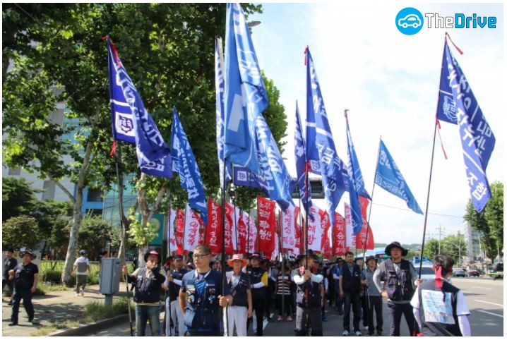 현대차 노조 사옥 앞 집회 &lt;사진=현대차 노조&gt;