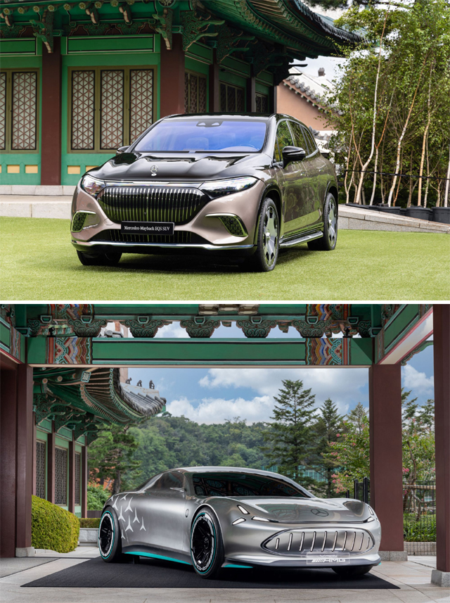 (위) 메르세데스-마이바흐 EQS SUV, (아래) 비전 AMG / 메르세데스-벤츠 코리아㈜ 제공
