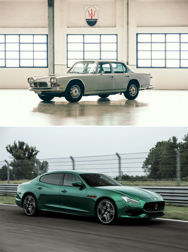 (위쪽부터) 마세라티 콰트로포르테 1세대(1963년), 6세대(2013년) / ㈜FMK 제공