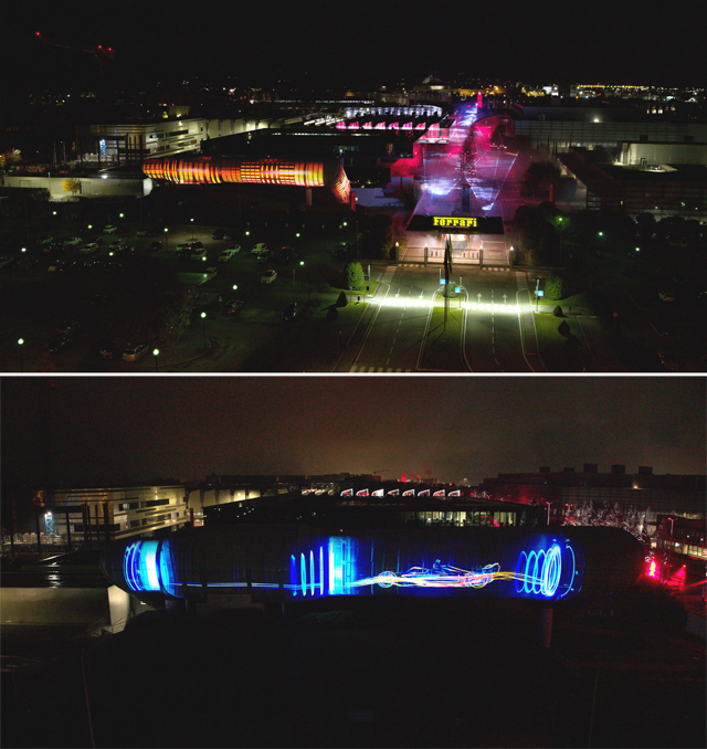 페라리, 마라넬로 공장서 대규모 라이트 쇼 개최 / (주)FMK 제공